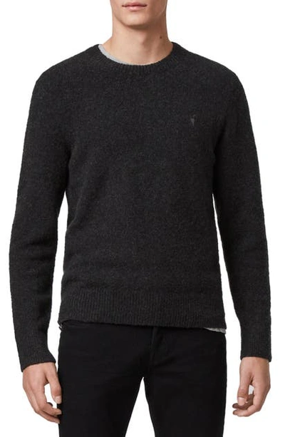 Shop Allsaints Crewneck Sweater In Cinder Black Marl