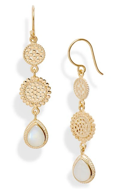 Shop Anna Beck Scalloped Moonstone Triple Drop Earrings (nordstrom Exclusive) In Gold/ Moonstone