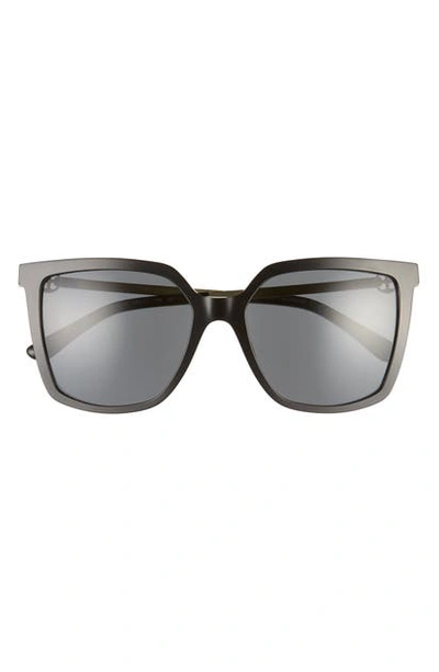 Shop Tory Burch 55mm Square Sunglasses In Black/ Brown Gradient