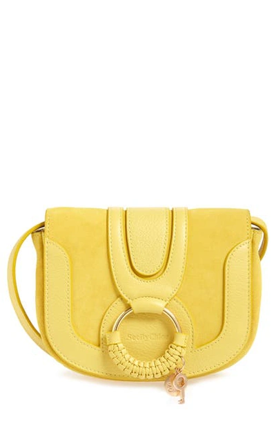 Shop See By Chloé Mini Hana Leather Crossbody Bag In Verdant Yellow