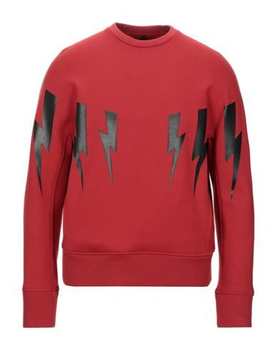 Neil Barrett Lightning Bolt Sweatshirt In Red