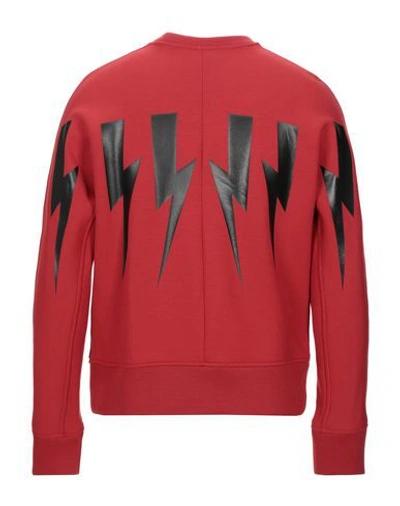 Neil Barrett Lightning Bolt Sweatshirt In Red