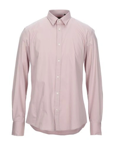 Shop Antony Morato Man Shirt Pink Size 46 Cotton, Polyamide, Elastane