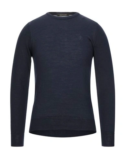 Shop Roberto Cavalli Sweaters In Dark Blue