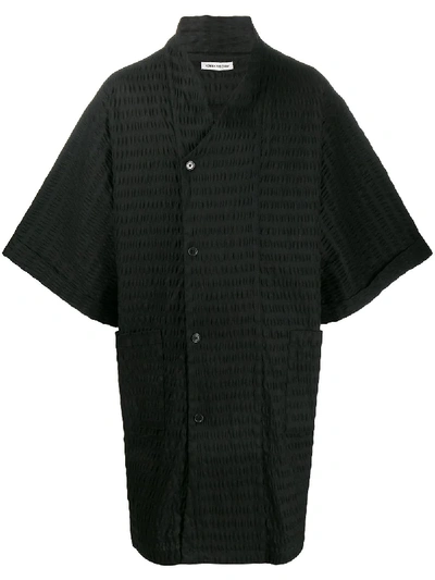 Shop Henrik Vibskov Cliff Hanger Seersucker Coat In Black