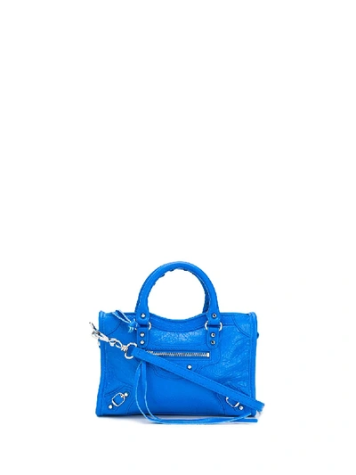 Shop Balenciaga Classic Nano City Tote Bag In Blue