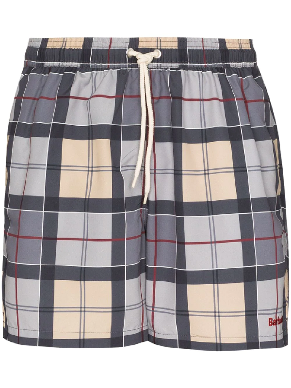 mens plaid swim trunks