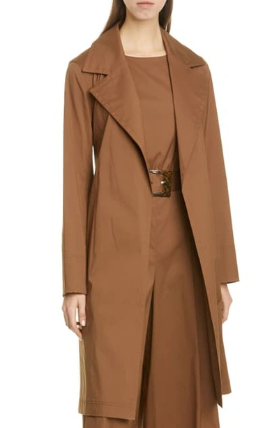 Shop Lafayette 148 Mayfair Belted Trench Coat In Acorn