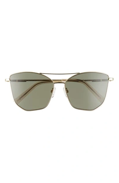 Shop Le Specs Primeval 61mm Special Fit Gradient Aviator Sunglasses In Bright Gold/ Khaki