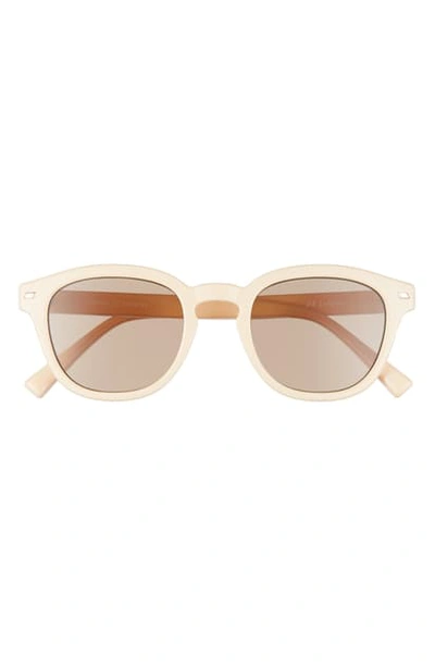 Shop Le Specs Conga 49mm Round Sunglasses In Ivory/ Mocha