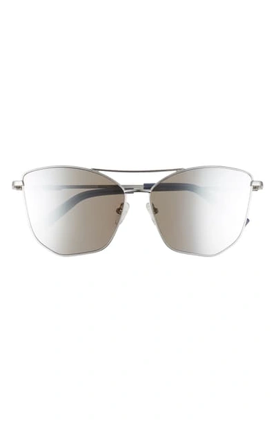 Shop Le Specs Primeval 61mm Special Fit Gradient Aviator Sunglasses In Silver/ Silver