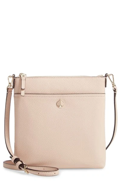 Shop Kate Spade Small Polly Leather Crossbody Bag In Blush