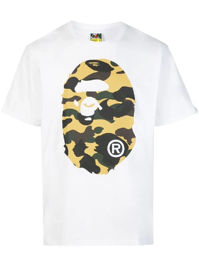 Shop Bape 1st Camo Big Ape Head T-shirt In White