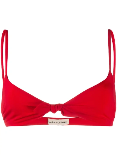 Shop Mara Hoffman Carla Knotted Bikini Top In Red