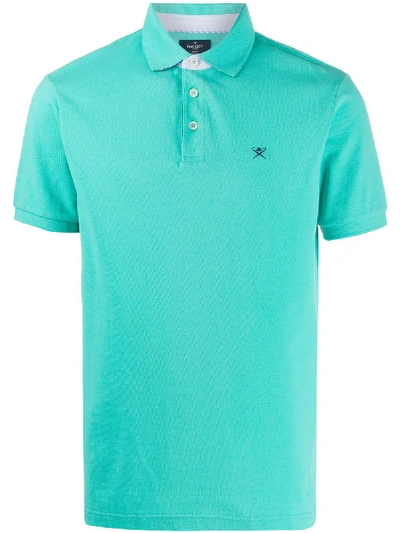 Shop Hackett Logo Embroidered Polo Shirt In Green