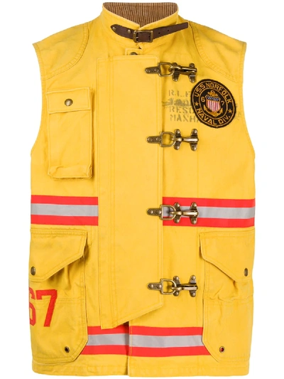 Shop Polo Ralph Lauren Naval Gilet In Yellow