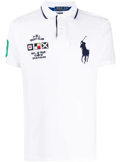 Shop Polo Ralph Lauren Flag Patch-embellished Polo Shirt In White