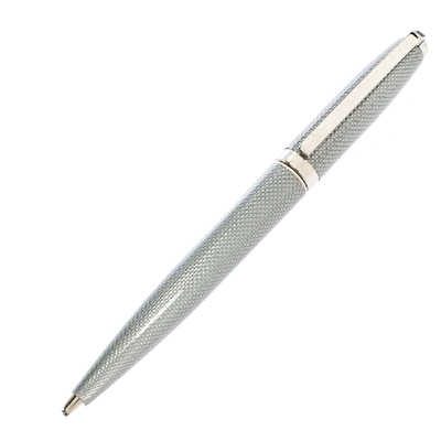 Pre-owned S.t. Dupont Fidelio Silver Textured Guilloche Palladium Finish Ballpoint Pen