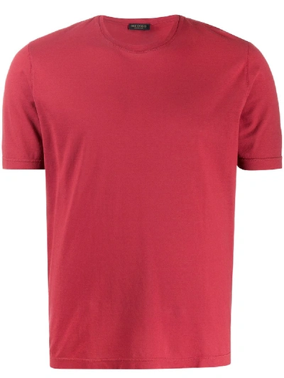 Shop Dell'oglio Plain Crew Neck T-shirt In Red