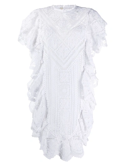 Shop Isabel Marant Zanetti Embroidered Mini Dress In White