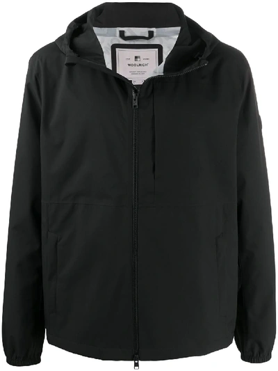 Shop Woolrich Lightweight Hooded Jacket In Black