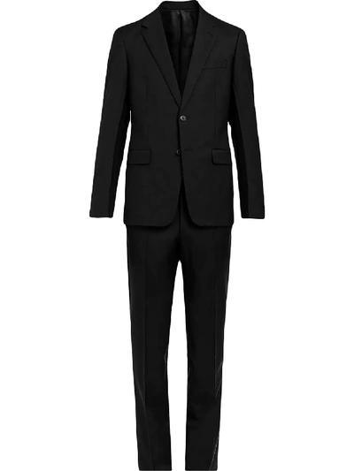 Shop Prada Wool And Mohair Single-breasted Suit In Black