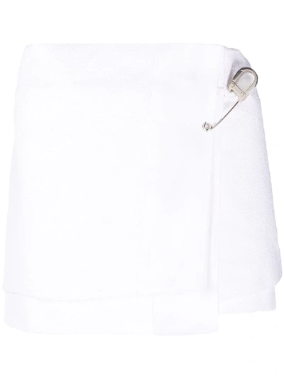 Shop Prada Minirock Im Wickelstil In White