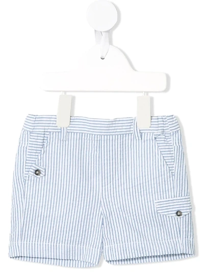 Shop Tartine Et Chocolat Striped Seersucker Shorts In White