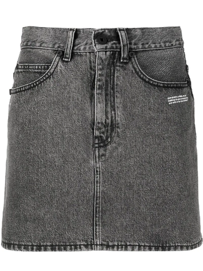 PRINTED LOGO DENIM SKIRT