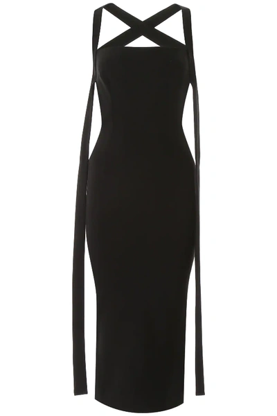 Shop Dolce & Gabbana Jersey Midi Dress In Black