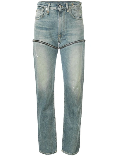 Shop R13 Zip-detail Fitted Jeans In Blue