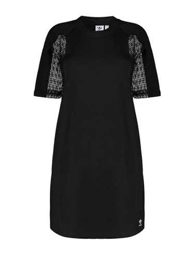 Adidas Originals Bellista Lace Insert T-shirt Dress In Black | ModeSens