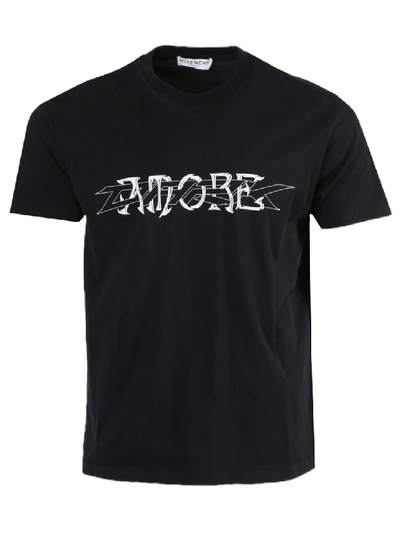 Shop Givenchy Dark Amore Logo T-shirt In Black