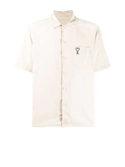 Shop Ami Alexandre Mattiussi Ami De Coeur' Short-sleeved Shirt In Neutrals
