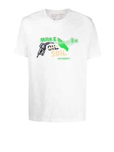 Shop Patagonia Logo Print T-shirt In White