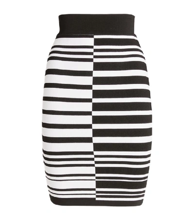 Shop Balmain High-waist Stripe Skirt