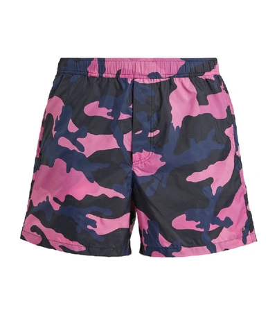 Shop Valentino Camouflage Swim Shorts