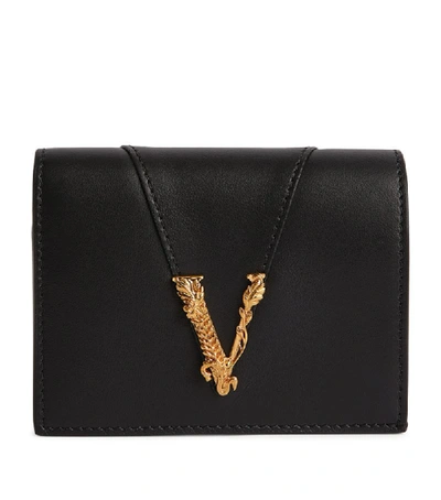 Shop Versace Leather Virtus V Wallet