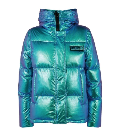 Shop Kenzo Metallic Puffer Coat