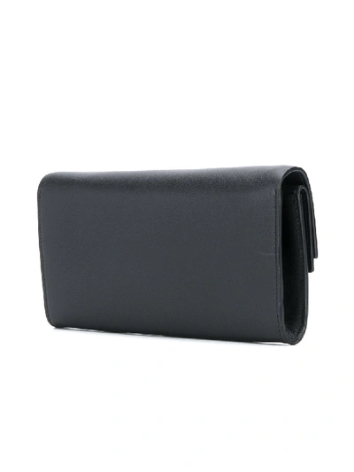 Shop Valentino Vring Leather Clutch In Black