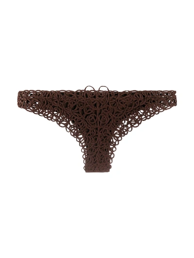 Shop La Perla Soutache Sirens Brazilian Briefs In Brown