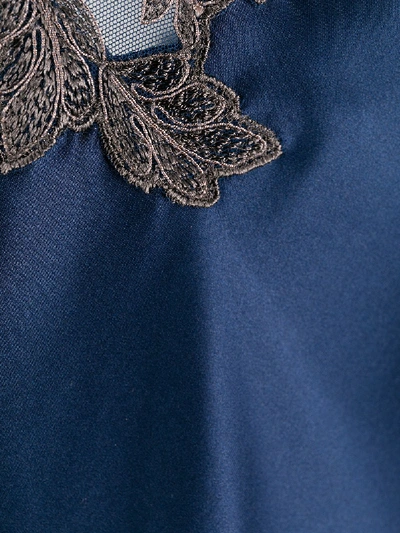 Shop La Perla Maison Silk Slipdress In Blue