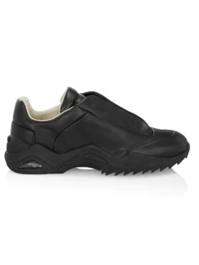 Shop Maison Margiela New Future Leather Low-top Sneakers In Black