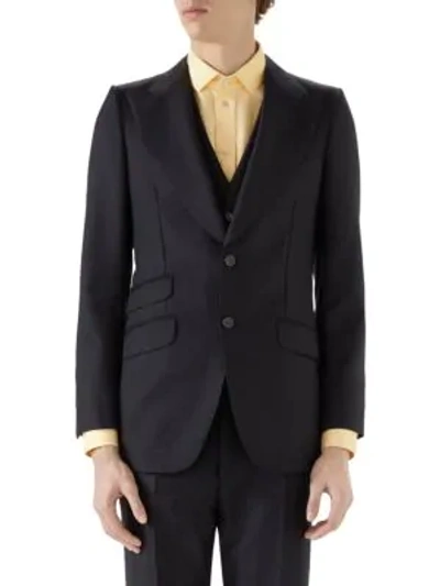 Shop Gucci Wool Mohair Jacket In Black