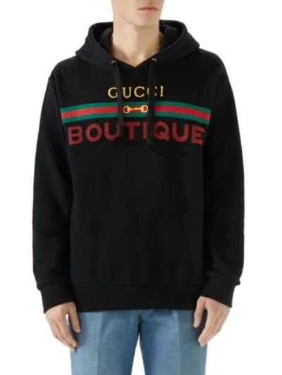 Shop Gucci Boutique-print Sweatshirt In Black Multi