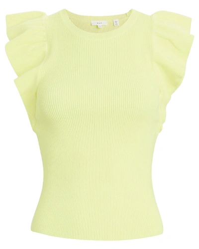 Shop A.l.c . Holly Ruffled Tank Top In Yellow
