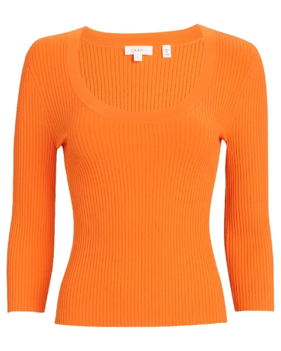 Shop A.l.c Brandon Rib Knit Top In Orange