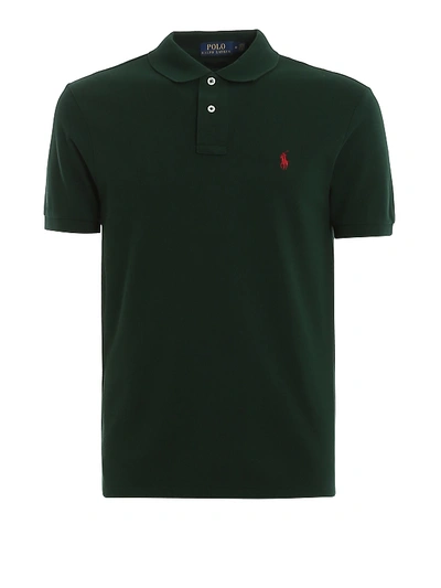Shop Polo Ralph Lauren Dark Green Slim Polo Shirt