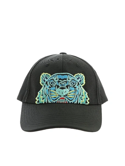 Shop Kenzo Tiger Embroidery Hat In Black