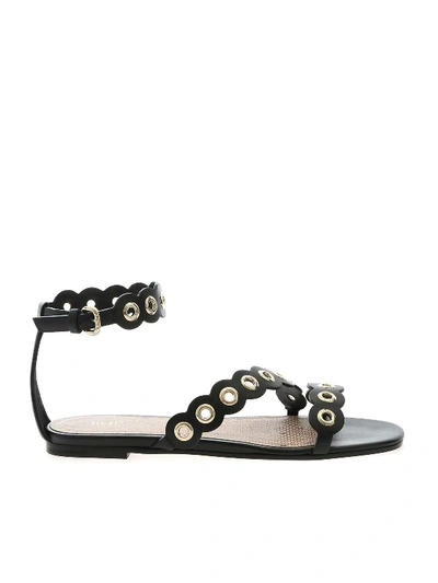 Shop Red Valentino Metal Details Sandals In Black